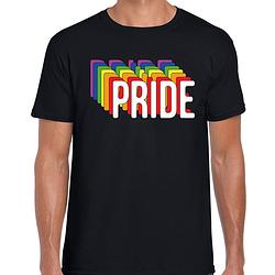 Foto van Bellatio decorations pride regenboog / lgbtq heren t-shirt - zwart s - feestshirts