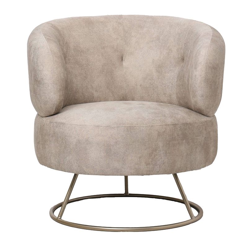 Foto van Ptmd carice beige fauteuil infinity 2 beige gold base