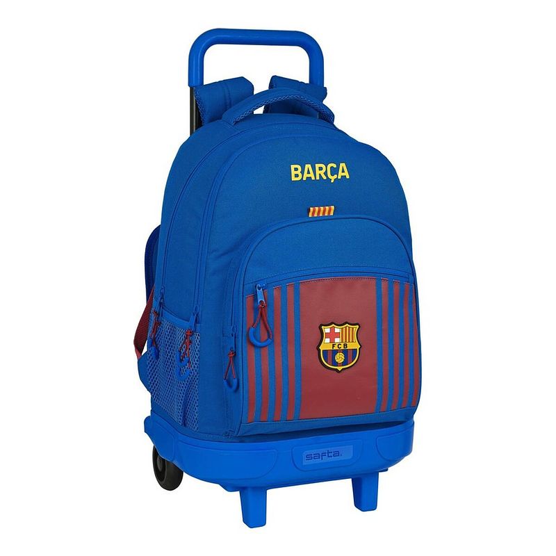 Foto van Schoolrugzak met wielen f.c. barcelona m918 kastanjebruin marineblauw (33 x 45 x 22 cm) (33 x 45 x 22 cn)