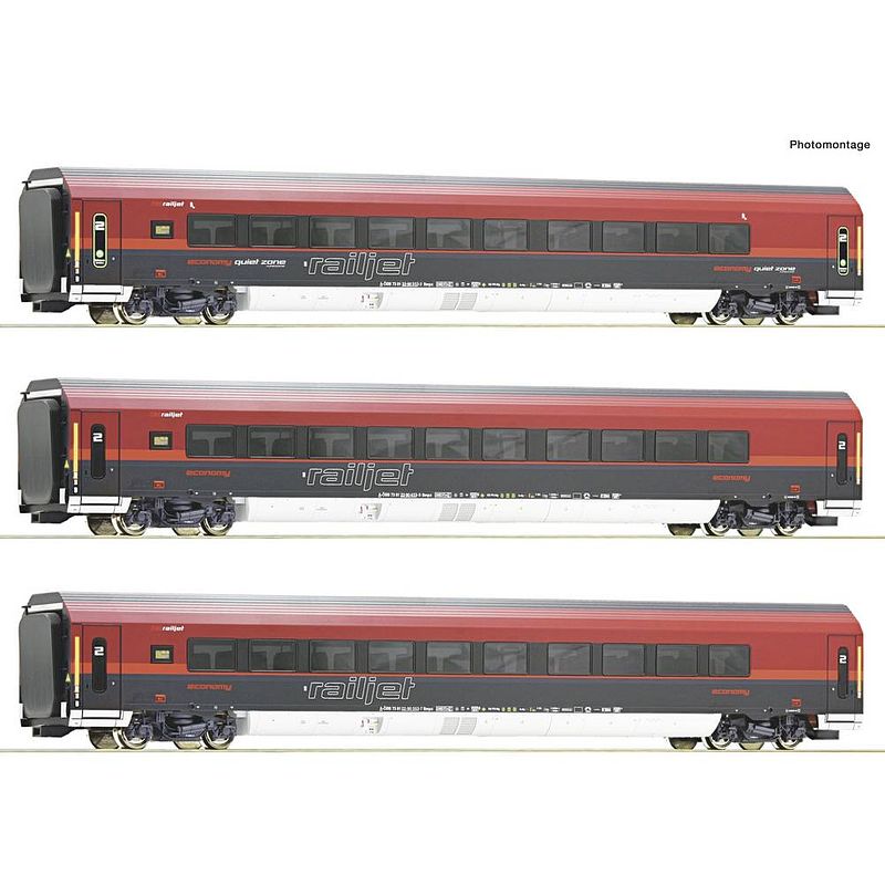 Foto van Roco 74040 h0 3-delige set railjet van de öbb