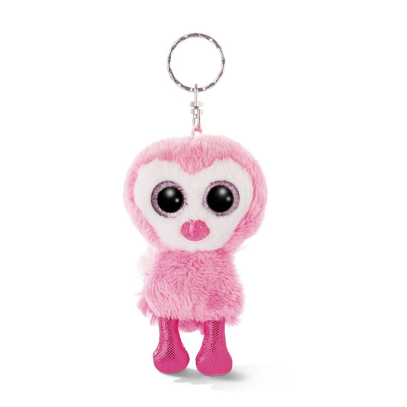 Foto van Nici sleutelhanger glubschis flamingo junior 9 cm pluche roze