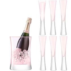 Foto van L.s.a. - moya champagne serveerset set van 7 stuks - glas - roze