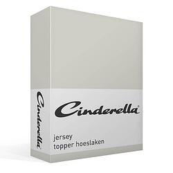 Foto van Cinderella jersey topper hoeslaken - 100% gebreide jersey katoen - lits-jumeaux (160x200/210 cm) - light grey