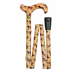 Foto van Classic canes opvouwbare wandelstok - whistlejacket - stubbs - aluminium - derby handvat - lengte 82 - 92 cm