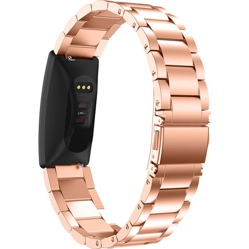 Foto van Smartphoneclip - bandje metaal roségoud - voor fitbit inspire (hr,2)