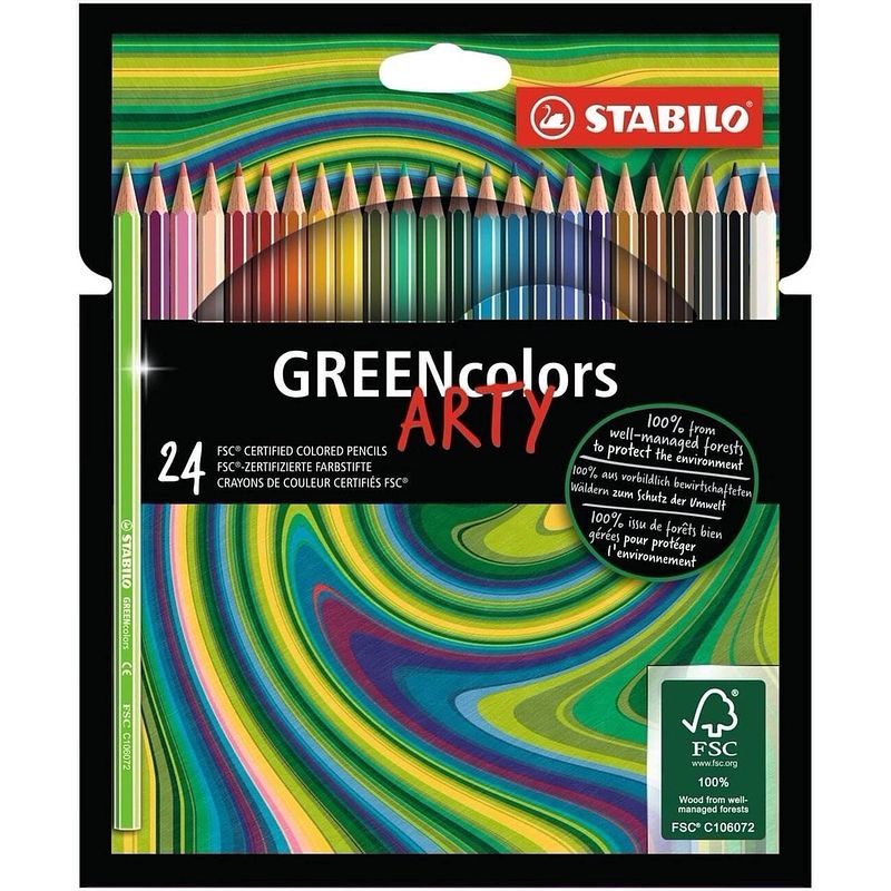 Foto van Stabilo greencolors kleurpotloden arty etui 24 stuks