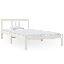 Foto van Vidaxl bedframe massief hout wit 100x200 cm