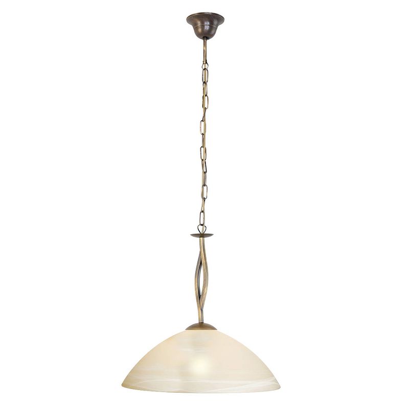 Foto van Klassieke hanglamp - steinhauer - glas - klassiek - e27 - l: 45cm - voor binnen - woonkamer - eetkamer - brons