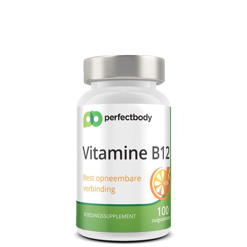 Foto van Perfectbody vitamine b12 tabletten - 100 zuigtabletten