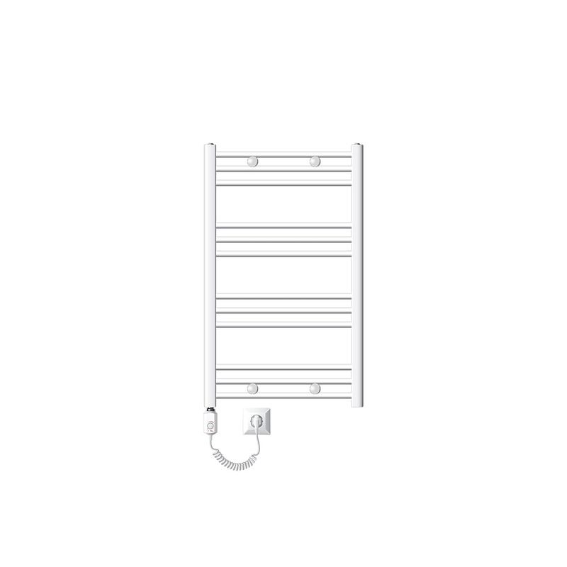 Foto van Ecd germany badkamerverwarmer elektrisch 600 x 800 mm met verwarmingselement 900 w - wit - recht met zijaansluiting