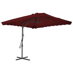 Foto van Vidaxl parasol met stalen paal 250x250x230 cm bordeauxrood