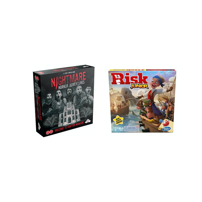 Foto van Spellenset - bordspel - 2 stuks - nightmare horror adventures & risk junior