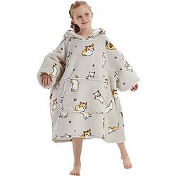 Foto van Noony cats hoodie deken kinderen - fleece deken met mouwen - ultrazachte binnenkant - one size - kids