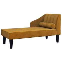 Foto van Vidaxl chaise longue met bolster fluweel bruin