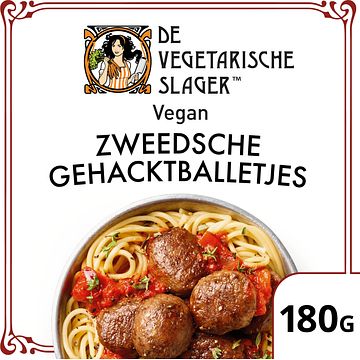 Foto van De vegetarische slager vegan zweedsche gehacktballetjes 180g bij jumbo