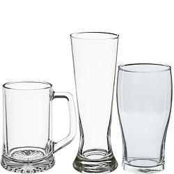 Foto van Bierglazen set - pilsglazen/bierpullen/pint glazen - 12x stuks - glas - bierglazen