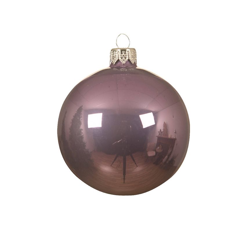 Foto van Kerstbal glas d8 cm heide lila 6st kerst