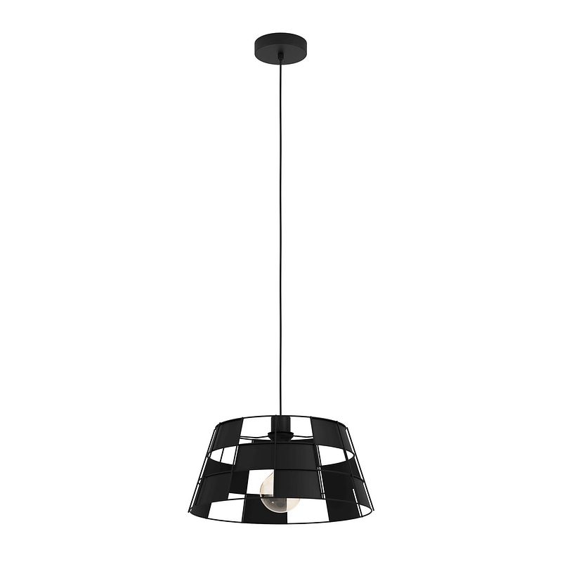 Foto van Eglo pontefract hanglamp - e27 - ø 42 cm - zwart - staal