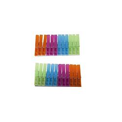 Foto van 72x wasknijpers in verschillende kleuren - knijpers