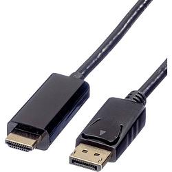 Foto van Roline displayport / hdmi adapterkabel displayport stekker, hdmi-a stekker 5.00 m zwart 11.04.5788 afgeschermd displayport-kabel