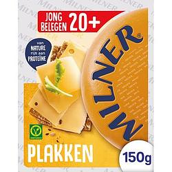 Foto van Milner jong belegen 20+ kaas 6 plakken 150g bij jumbo