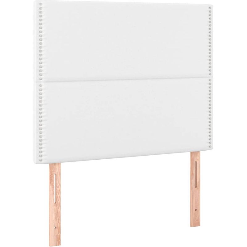 Foto van The living store bedframe kunstleer - 203 x 83 x 118/128 cm - verstelbaar hoofdeind - wit