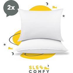 Foto van Sleep comfy - hoofdkussen - 2 stuks hotelkwaliteit hoofdkussens - geschikt voor rug-, zij-en buikslapers 60x70 cm