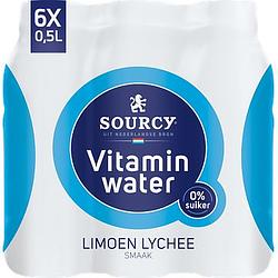Foto van Sourcy vitaminwater limoen lychee 6 x 500ml bij jumbo