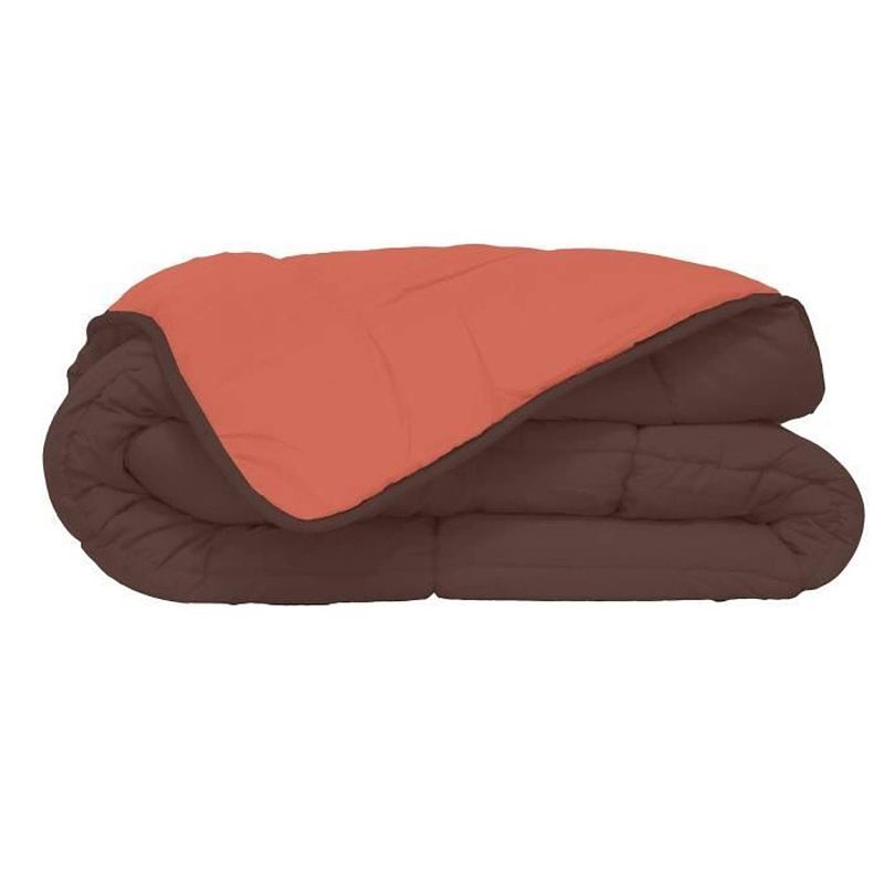 Foto van Poyet motte dekbed microfiber 400 g / m² calgary chocolate & coral 140x200cm