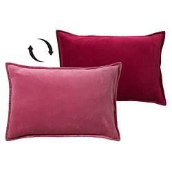 Foto van Dutch decor fay - sierkussen velvet red plum 40x60 cm - roze - rood