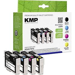 Foto van Kmp inkt vervangt epson t0711, t0712, t0713, t0714 compatibel combipack zwart, cyaan, magenta, geel e107v 1607,4005