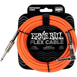 Foto van Ernie ball 6467 flex 6 meter instrumentkabel oranje haaks - recht