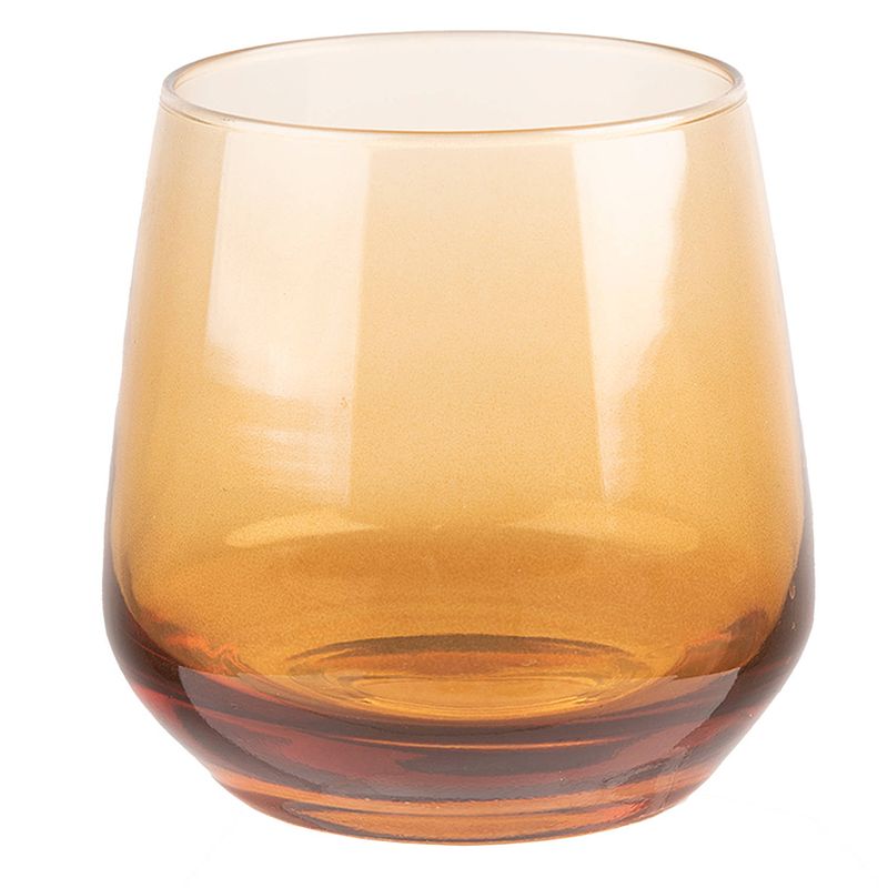 Foto van Clayre & eef waterglas 310 ml bruin glas drinkbeker drinkglas bruin drinkbeker drinkglas