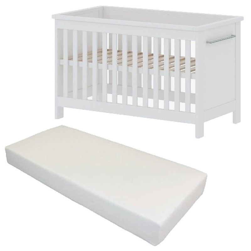 Foto van Cabino baby bed met matras noël wit 60 x 120 cm