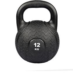 Foto van Matchu sports kettlebell - heavy duty 12 kg - zwart - rubber