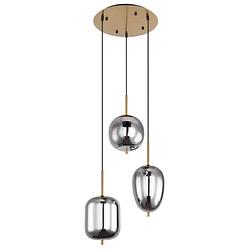 Foto van Moderne hanglamp blacky i - l:46cm - e14 - glas- messing