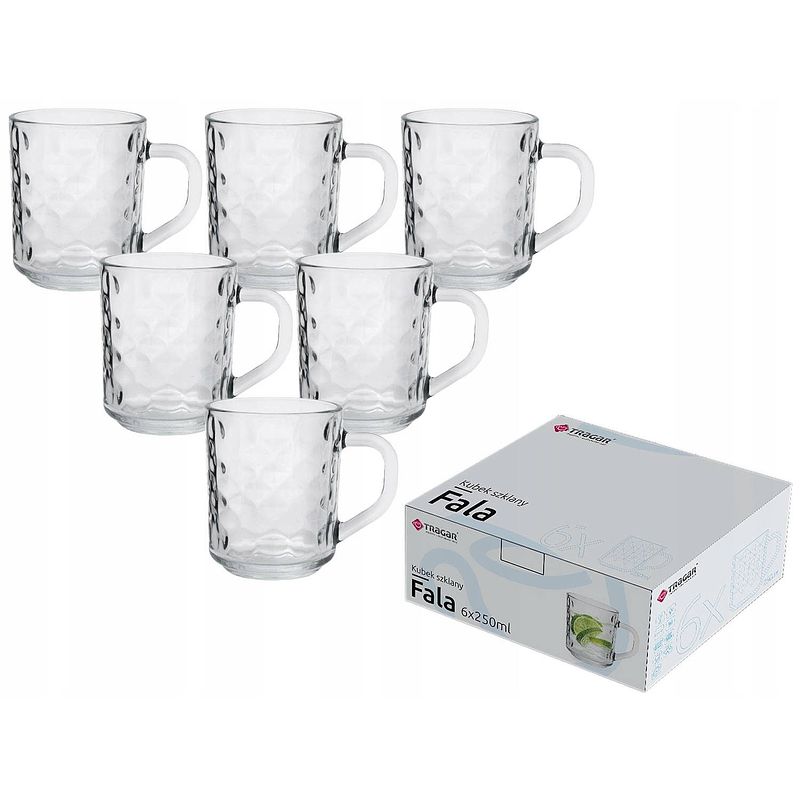 Foto van Tragar fala theeglazen set van 6 wave motief 250 ml