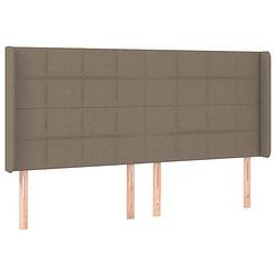 Foto van Vidaxl hoofdbord met randen 183x16x118/128 cm stof taupe