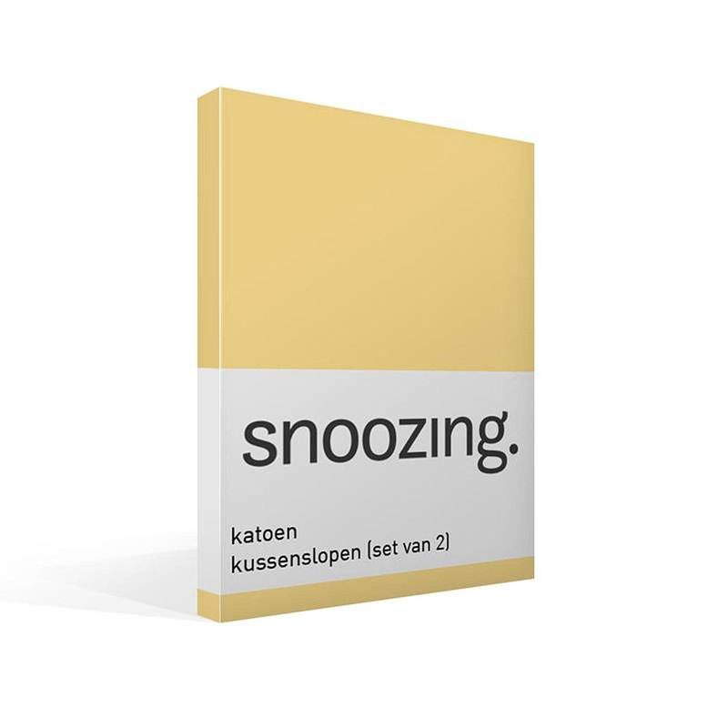 Foto van Snoozing - kussenslopen - set van 2 - katoen - 50x70 - geel