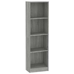 Foto van The living store boekenkast - - meubel - 40 x 24 x 143 cm - grijs sonoma eiken