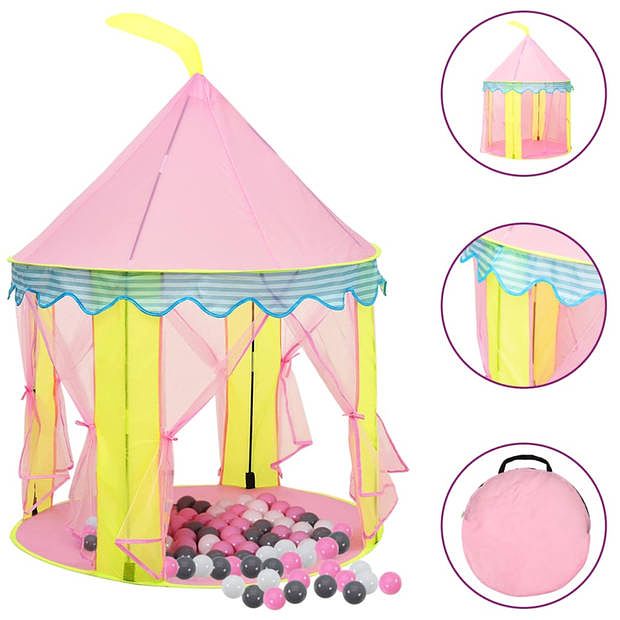 Foto van Vidaxl kinderspeeltent met 250 ballen 100x100x127 cm roze