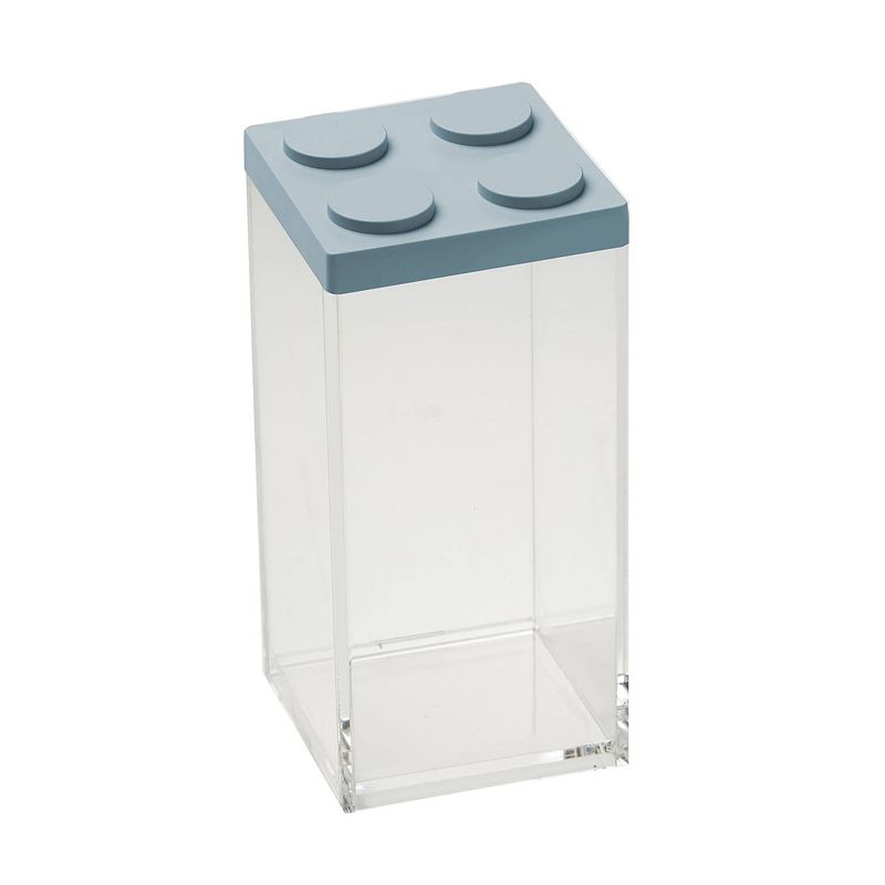 Foto van Stapelbare, brickstore bewaarcontainer hoog, 1,5l, blauw - kunststof - omada