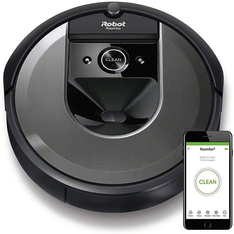 Foto van Irobot roomba i7150 robotstofzuiger zilver, zwart besturing via app, spraakgestuurd, compatibel met amazon alexa, compatibel met google home