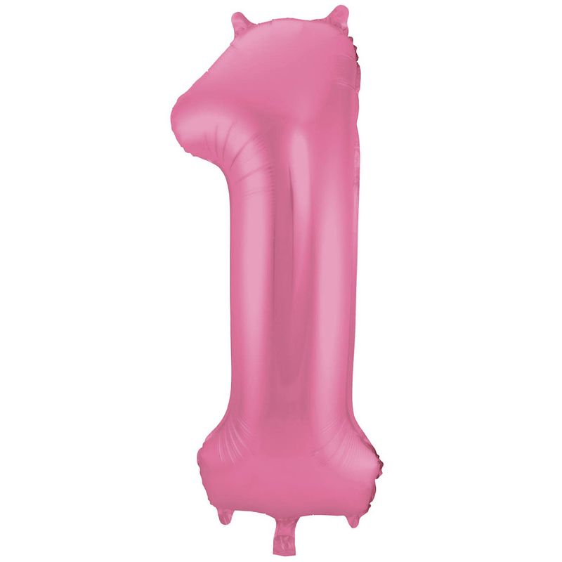 Foto van Folat folieballon cijfer 1 folie 86 cm roze