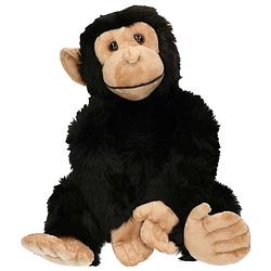 Foto van Pluche chimpansee aap knuffel 50 cm - apen/aapje bosdieren knuffeldieren - speelgoed voor kinderen