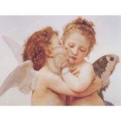 Foto van William bouguereau - the first kiss kunstdruk 80x60cm