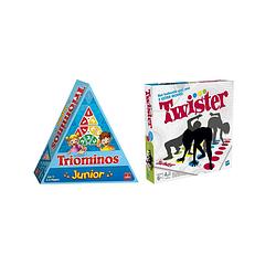 Foto van Spellenbundel - bordspel - 2 stuks - triominos junior & hasbro twister