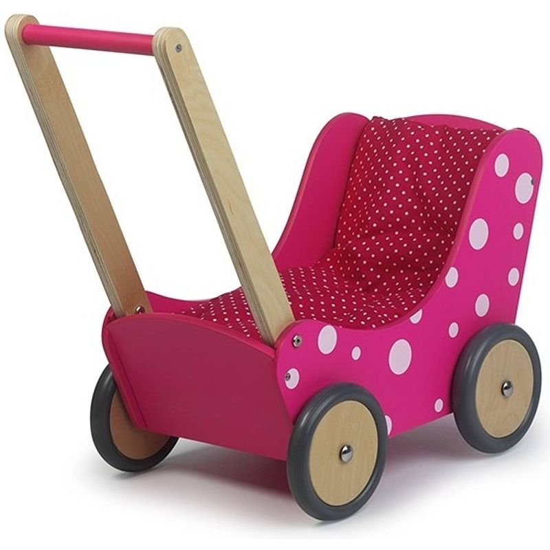 Foto van Simply for kids poppenwagen roze stip 60x32x55 cm