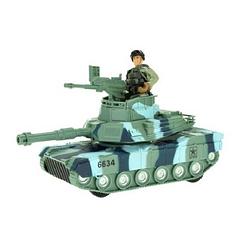 Foto van Toi-toys militaire tank met licht en geluid 17 cm groen