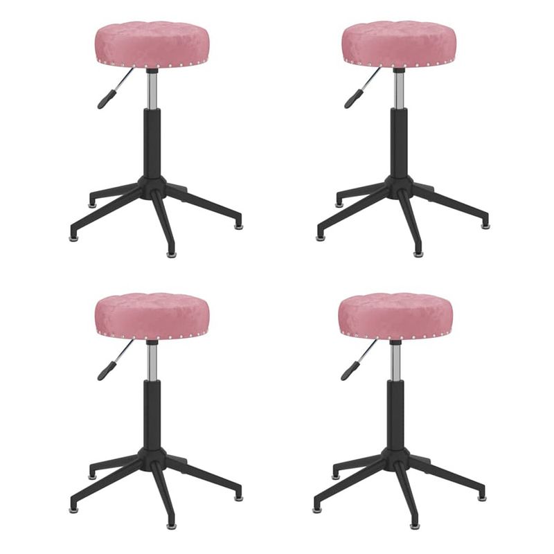 Foto van Vidaxl eetkamerstoelen draaibaar 4 st fluweel roze